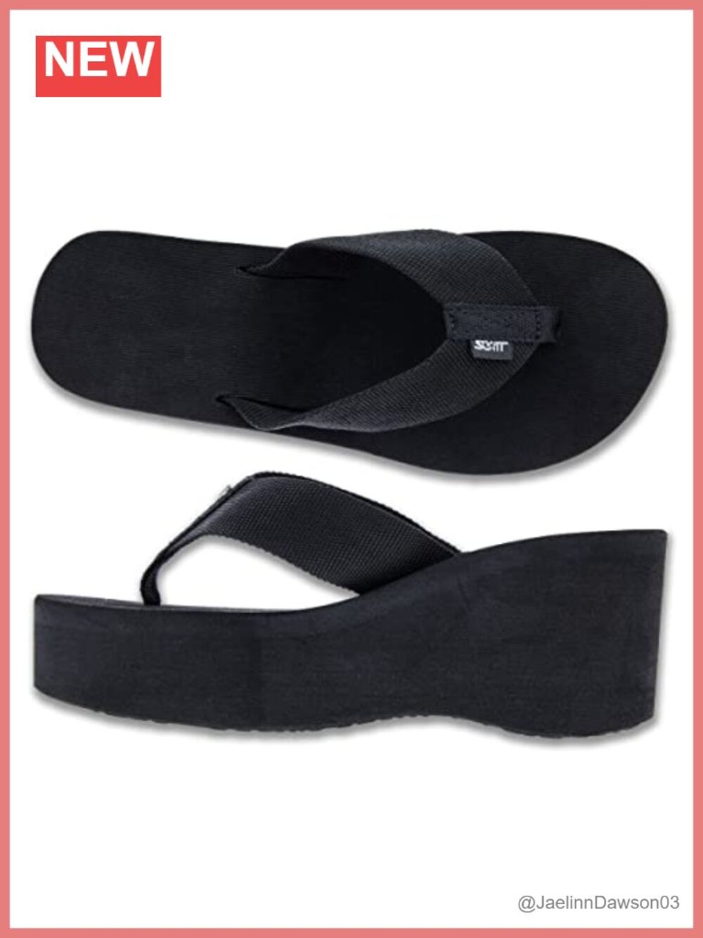 Nylon Strap Platform Wedge Slippers 3-inch Heel Lightweight Non-Marking Women's